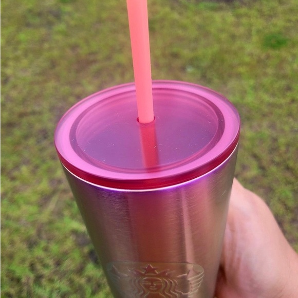 Starbucks Pink Oil Slick Cup Stainless Steel Insulated Tumbler Venti New 2022 - Picture 5 of 9